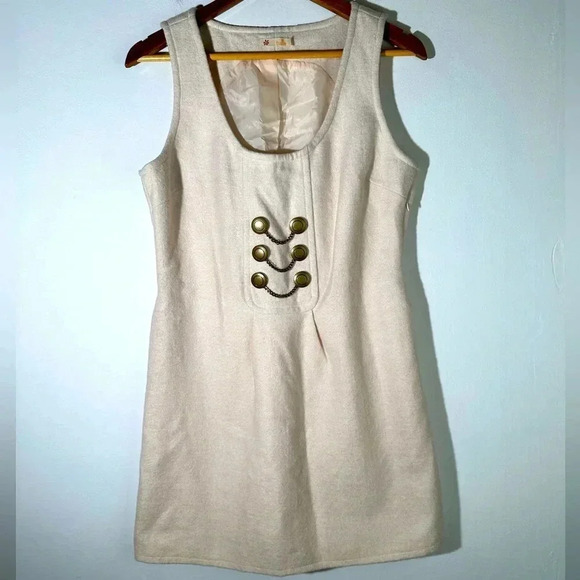 Tulle Wool Military Dress - Picture 1 of 6